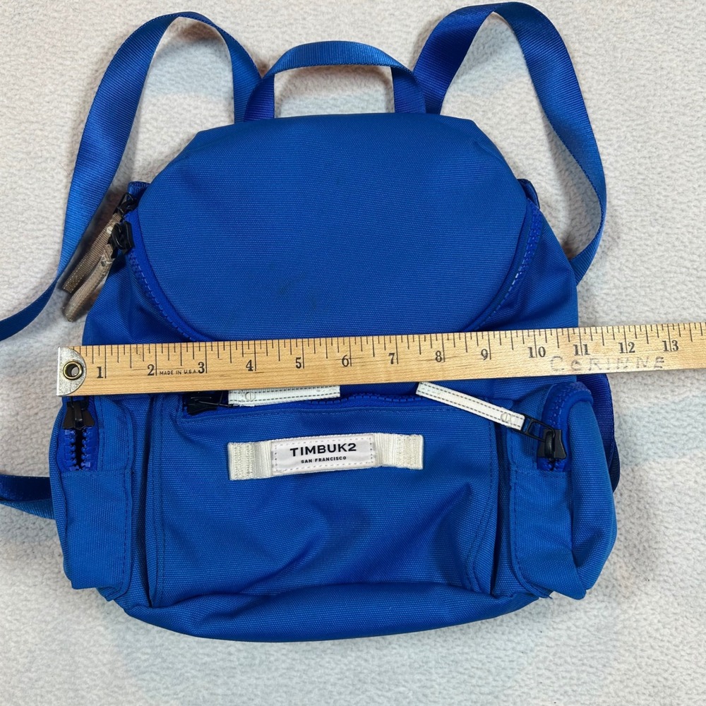 Timbuk2 Mini Backpack Kids OS Blue Canvas Multi-Pocket Small Daypack - Picture 7 of 8